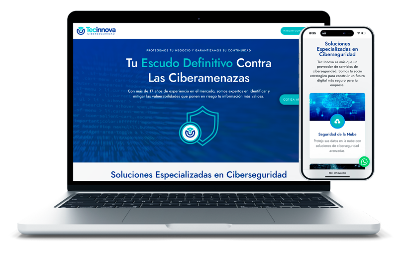 Screenshot del sitio web de Tec Innova